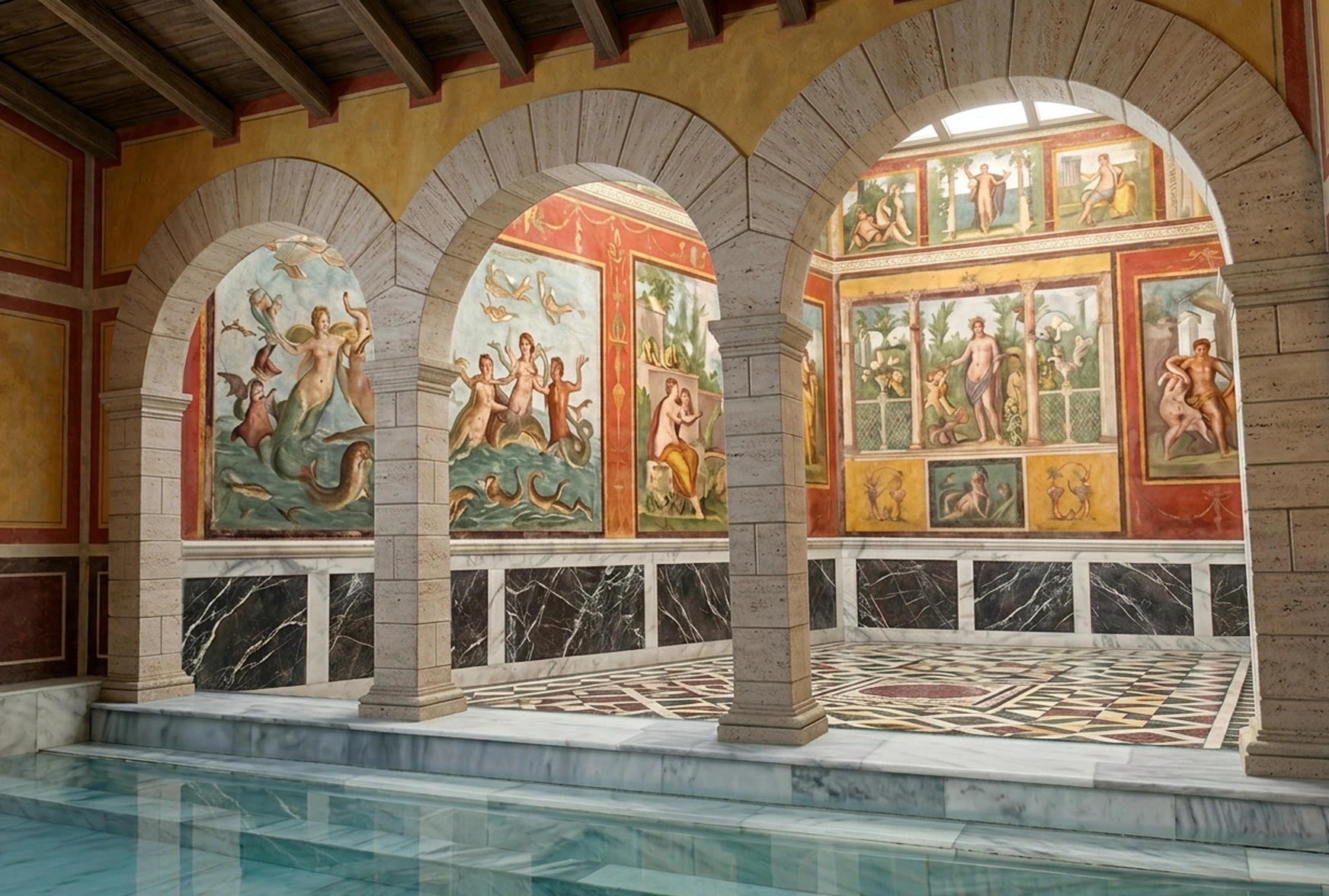 Gli archi del frigidarium: La vasca