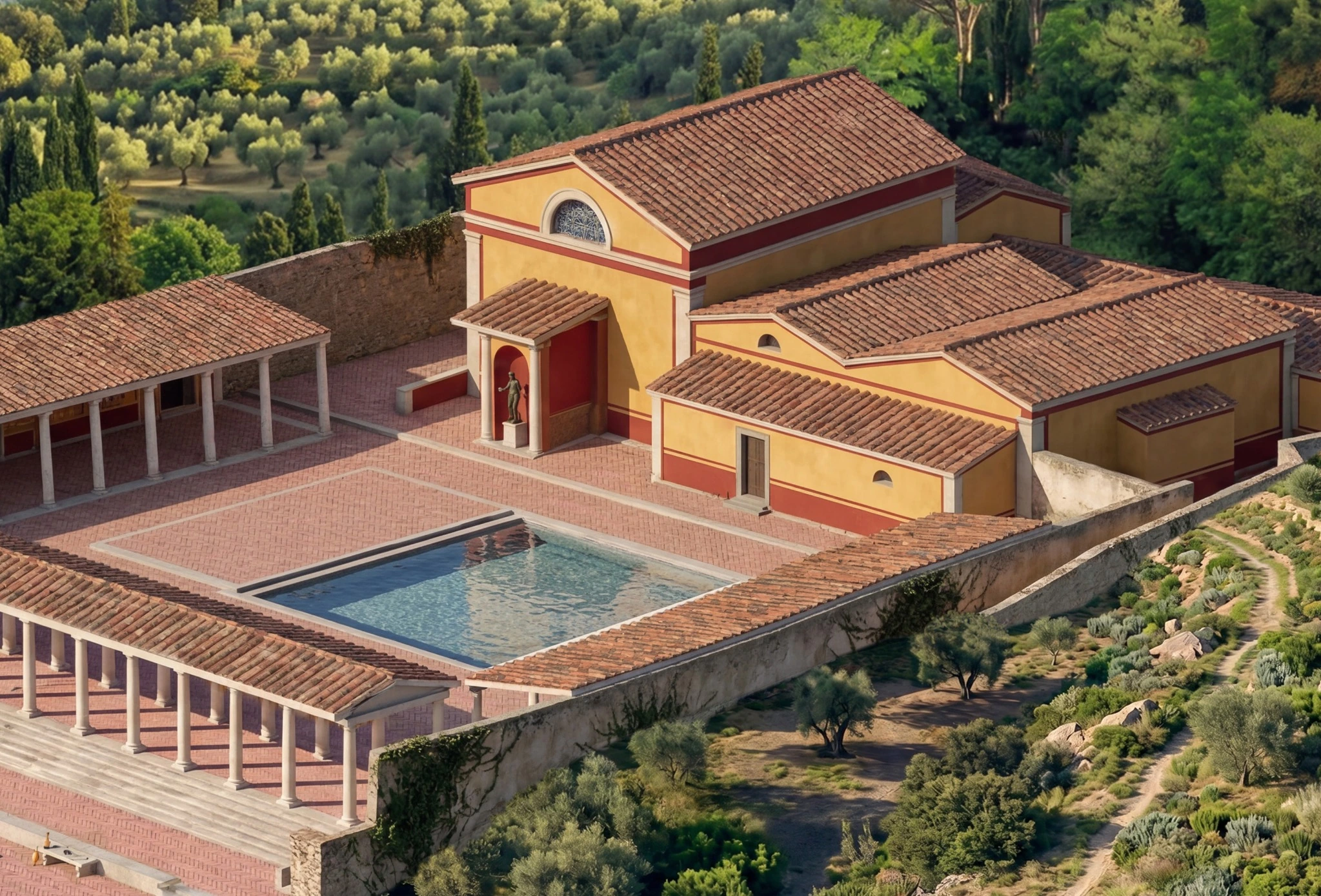 Le terme, dall’alto: Ricostruzione completa